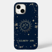 Celestial Gold Sun and Moon Case-Mate iPhone Hülle (Rückseite)
