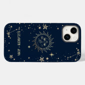 Celestial Gold Sun and Moon Case-Mate iPhone Hülle (Rückseite (Horizontal))