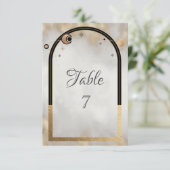 Celestial Gold Sun and Moon Galaxy Einladung (Stehend Vorderseite)