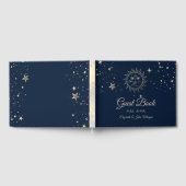 Celestial Gold Sun and Moon Gästebuch (Voll)
