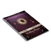 Celestial Gold Sun and Moon Stars Burgundy Notizblock (Rechte Seite)
