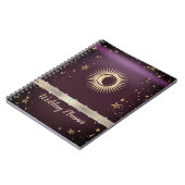 Celestial Gold Sun and Moon Stars Burgundy Notizblock (Linke Seite)