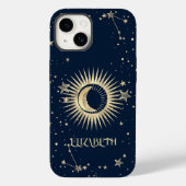 Celestial Gold Sun and Moon Stars Case-Mate iPhone Hülle (Rückseite)
