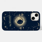 Celestial Gold Sun and Moon Stars Case-Mate iPhone Hülle (Rückseite (Horizontal))