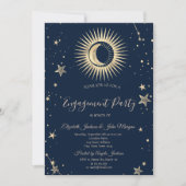 Celestial Gold Sun and Moon Stars Einladung (Vorderseite)