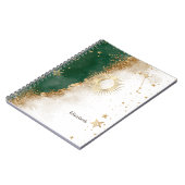 Celestial Gold Sun and Moon Stars Green Notizblock (Linke Seite)