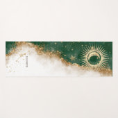 Celestial Gold Sun and Moon Stars Green Yogamatte (Vorderseite (Horizontal))