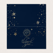 Celestial Gold Sun and Moon Visitenkarten (Außenseite Aufgefaltet)