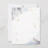 Celestial Gold Sun, Blauer Mond, Sterne Einladung (Rückseite)