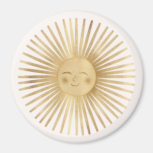 Celestial Gold Sun Happy Sunshine Boho Modern Magnet (Vorne)