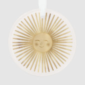 Celestial Gold Sun Happy Sunshine Boho Modern Ornament (Rückseite)
