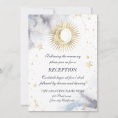 Celestial Gold Sun, Mond, Sterne Einladung (Vorderseite)