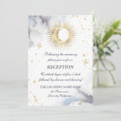 Celestial Gold Sun, Mond, Sterne Einladung (Stehend Vorderseite)