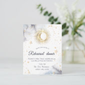 Celestial Gold Sun, Mond, Sterne Einladung (Stehend Vorderseite)