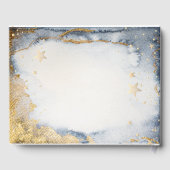 Celestial Gold Sun, Mond, Sterne Wasserfarbe Gästebuch (Rückseite)