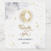 Celestial Gold Sun, Mond, Sterne Weinetikett (Einzelnes Label)