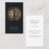 Celestial Gold Sun Moon Black Visitenkarte (Vorne/Hinten)