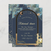 Celestial Gold Sun Moon Gold Glitzer Einladung (Vorne/Hinten)