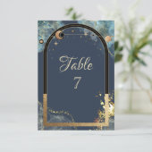 Celestial Gold Sun Moon Gold Glitzer Einladung (Stehend Vorderseite)