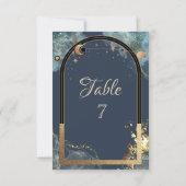 Celestial Gold Sun Moon Gold Glitzer Einladung (Rückseite)