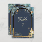 Celestial Gold Sun Moon Gold Glitzer Einladung (Vorne/Hinten)