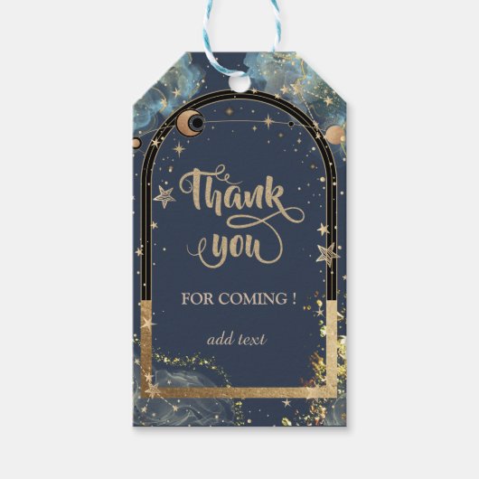 Celestial Gold Sun Moon Gold Glitzer Geschenkanhänger (Vorderseite)