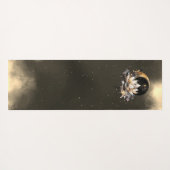 Celestial Gold Sun, Moon Lotus Night Sky Yogamatte (Rückseite (Horizontal))