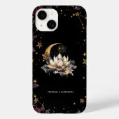 Celestial Gold Sun, Moon, Lotus Stars Case-Mate iPhone Hülle (Rückseite)