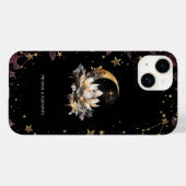 Celestial Gold Sun, Moon, Lotus Stars Case-Mate iPhone Hülle (Rückseite (Horizontal))