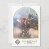 Celestial Gold Sun & Moon Monogram Wappen QR Code Einladung (Rückseite)