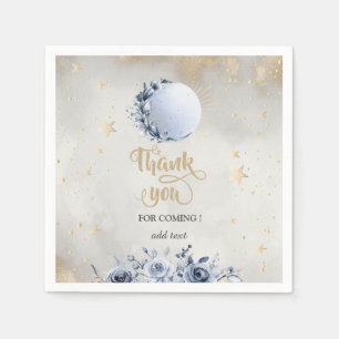 Celestial Gold Sun, Moon Rose Sterne Night Sky Serviette