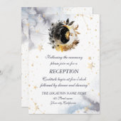 Celestial Gold Sun, Moon, Stars Blume Einladung (Vorne/Hinten)