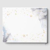 Celestial Gold Sun, Moon, Stars Blume Gästebuch (Rückseite)