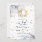 Celestial Gold Sun, Moon, Stars Bridal Luncheon Einladung (Vorderseite)
