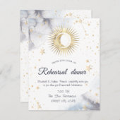 Celestial Gold Sun,Moon,Stars Einladung (Vorne/Hinten)