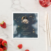 Celestial Gold Sun, Moon, Stars Lotus Night Sky Serviette (Beispiel)