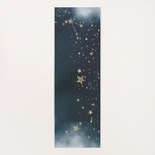 Celestial Gold Sun, Moon, Stars Lotus Night Sky Yogamatte (Rückseite)
