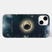 Celestial Gold Sun, Moon, Stars Night Sky Case-Mate iPhone Hülle (Rückseite (Horizontal))
