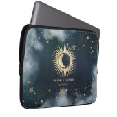 Celestial Gold Sun, Moon, Stars Night Sky Laptopschutzhülle (Vorne Rechts)