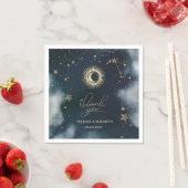 Celestial Gold Sun, Moon, Stars Night Sky Serviette (Beispiel)