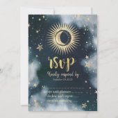 Celestial Gold Sun, Moon, Stars Night Sky UAWG Einladung (Vorderseite)