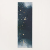 Celestial Gold Sun, Moon, Stars Night Sky Yogamatte (Rückseite)
