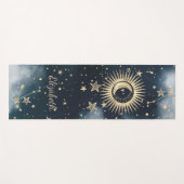 Celestial Gold Sun, Moon, Stars Night Sky Yogamatte (Vorderseite (Horizontal))