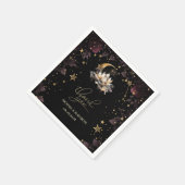 Celestial Gold Sun, Moon, Stars Rose Night Sky Serviette (Ecke)