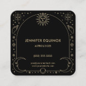 Celestial Gold und Black Astrologer Quadratische Visitenkarte (Vorderseite)