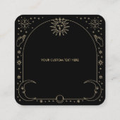 Celestial Gold und Black Astrologer Quadratische Visitenkarte (Rückseite)