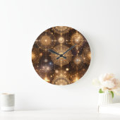 Celestial Gold Verzierte Muster Wall Clock Große Wanduhr (Zuhause)
