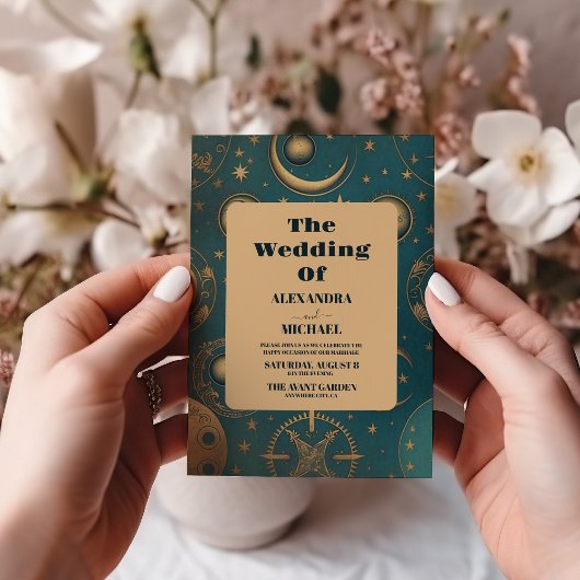 Celestial Gold Wedding Einladung