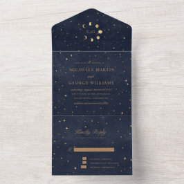 Celestial Gold Wedding (kein ENV erforderlich) All In One Einladung
