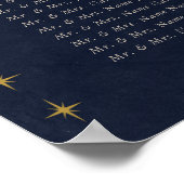 Celestial Gold Wedding Seating Chart Poster (Ecke)